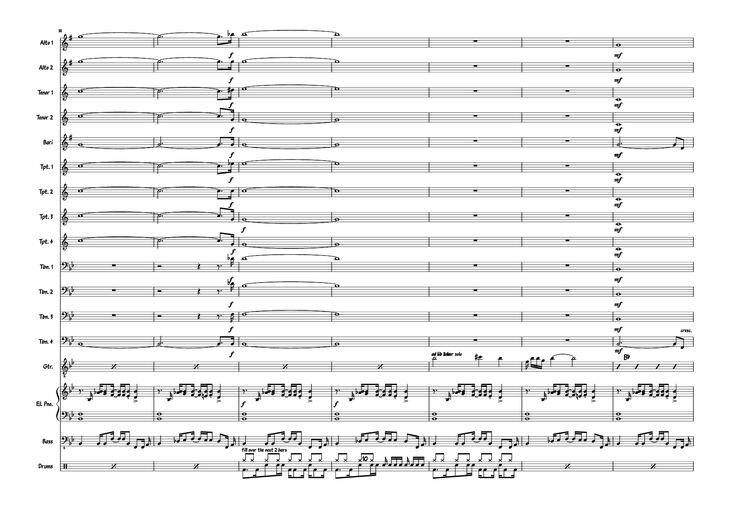 Page 10 of the piano sheet music PDF Piano - Also sprach the MC big band Piano by Composed: R Straus Modified: Doedato Arr for big band : Gav