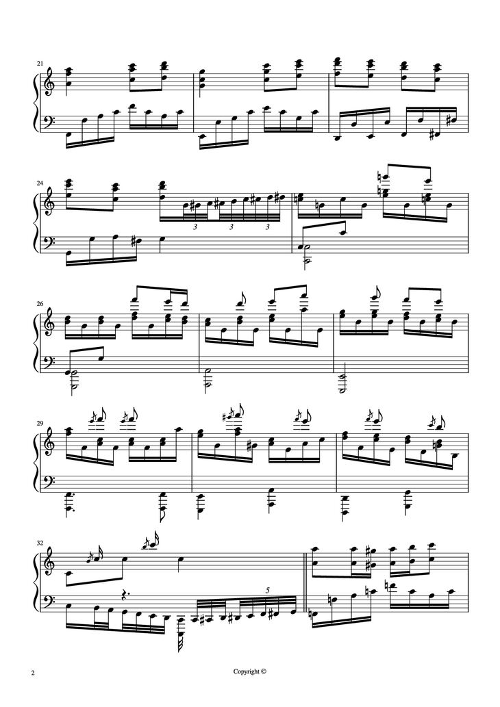 Page 2 of the piano sheet music PDF Piano - Ngày Xuân Long Phụng Sum Vầy Piano epic version by Hazel Nguyen