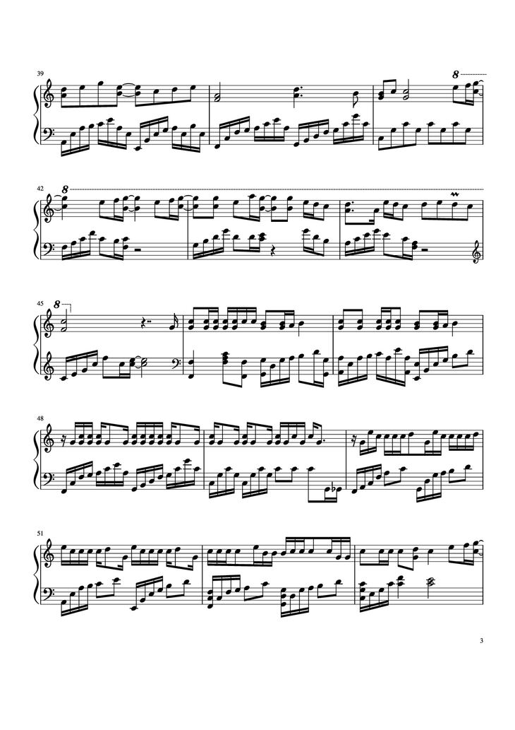 Page 3 of the piano sheet music PDF Piano - Nơi này có anh Piano by Sơn Tùng