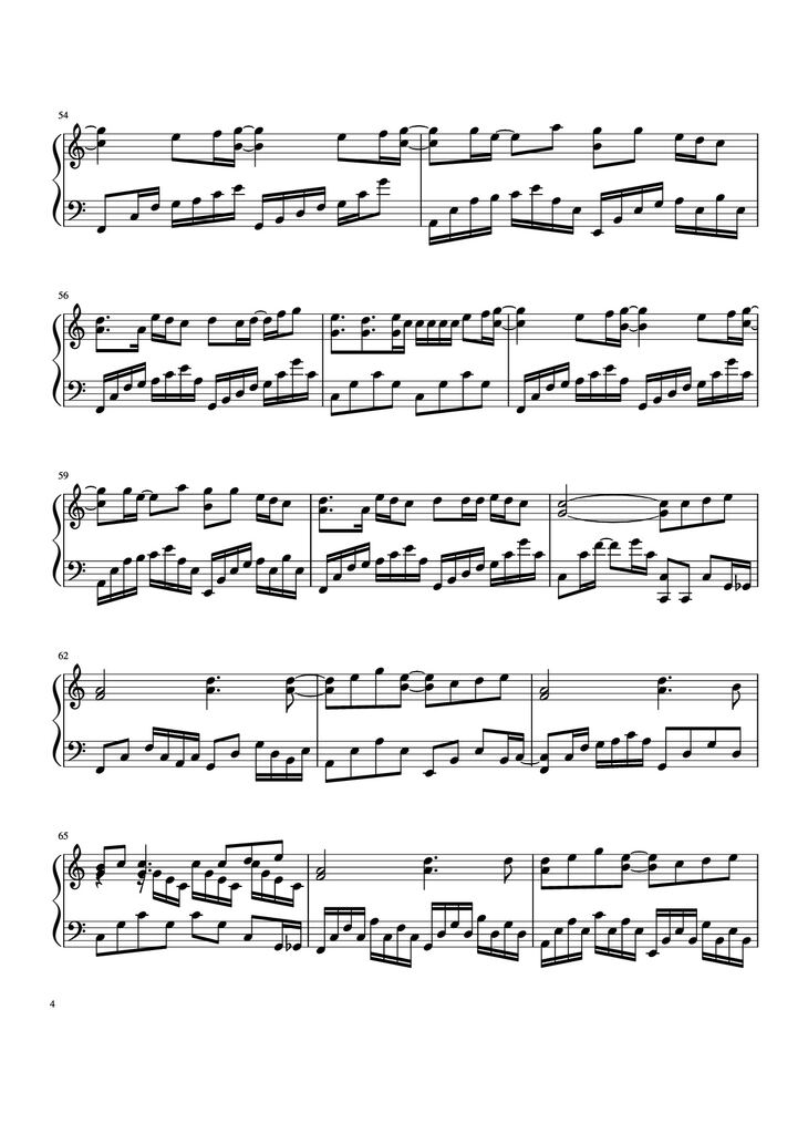 Page 4 of the piano sheet music PDF Piano - Nơi này có anh Piano by Sơn Tùng