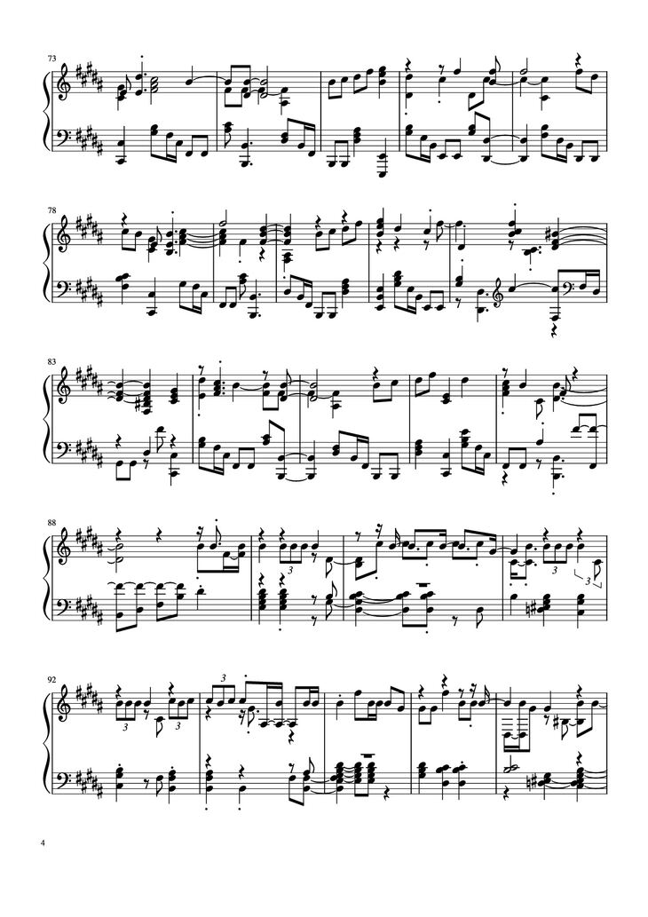 Page 4 of the piano sheet music PDF Piano - Đừng làm trái tim anh đau Piano by Bởi: Sơn Tùng M-PT