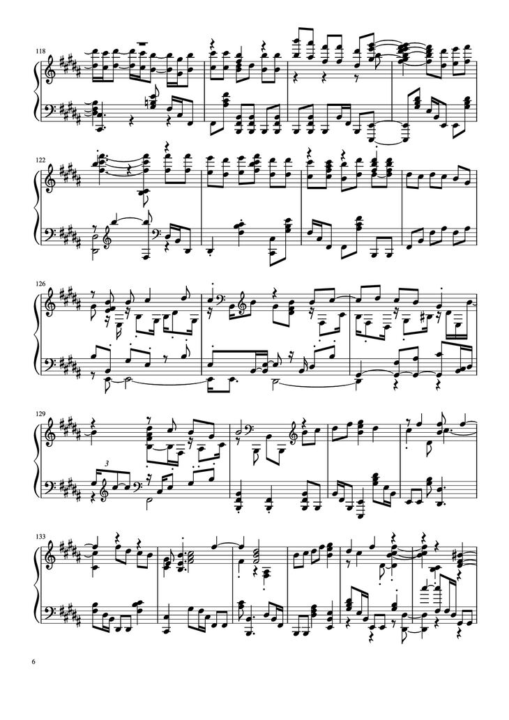 Page 6 of the piano sheet music PDF Piano - Đừng làm trái tim anh đau Piano by Bởi: Sơn Tùng M-PT