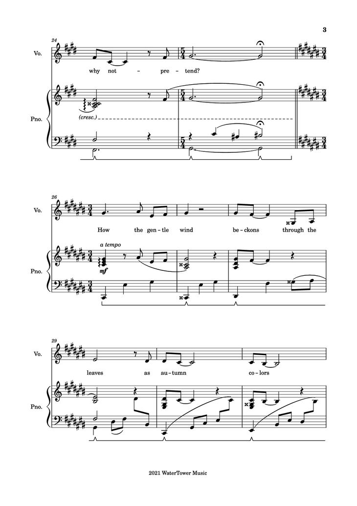 Page 3 of the piano sheet music PDF Piano - Into the Unknown Piano by The Blasting Company