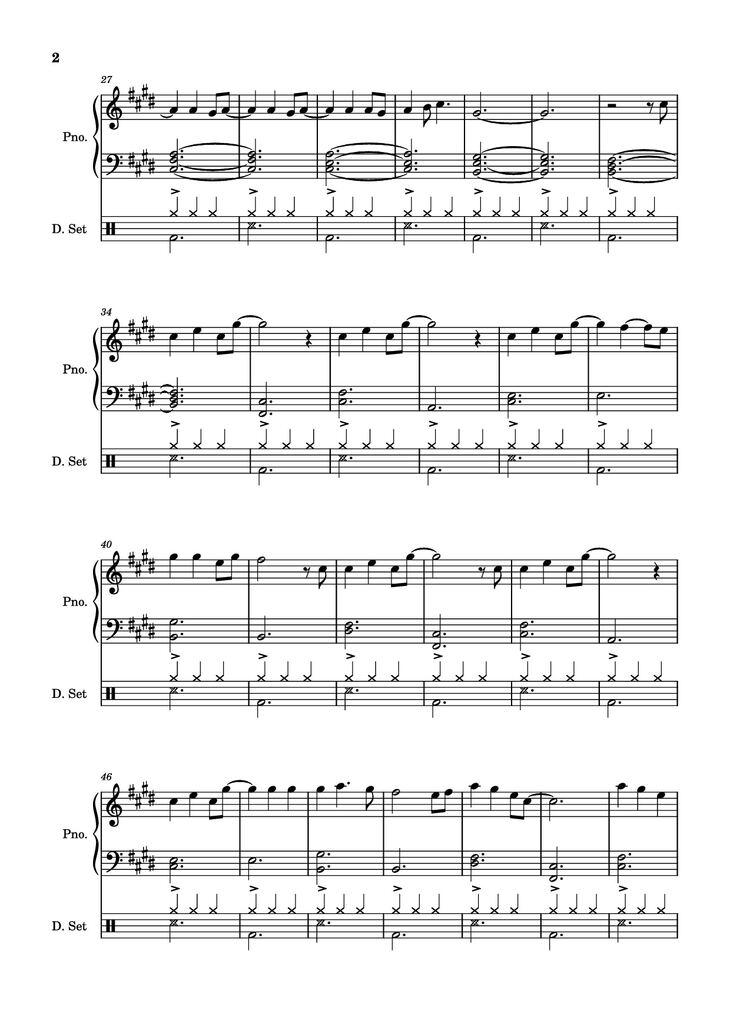 Page 2 of the piano sheet music PDF Piano - Those Eyes Piano by Words and Music by