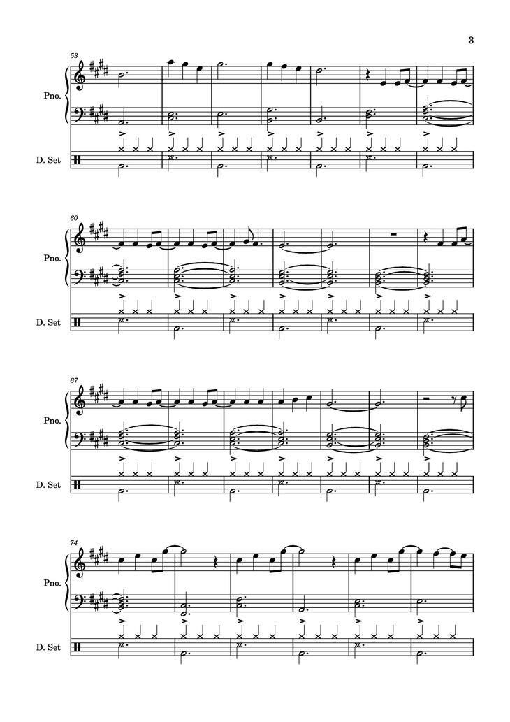Page 3 of the piano sheet music PDF Piano - Those Eyes Piano by Words and Music by