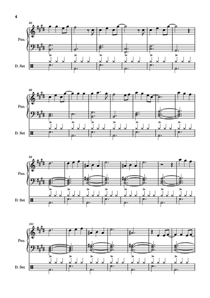 Page 4 of the piano sheet music PDF Piano - Those Eyes Piano by Words and Music by