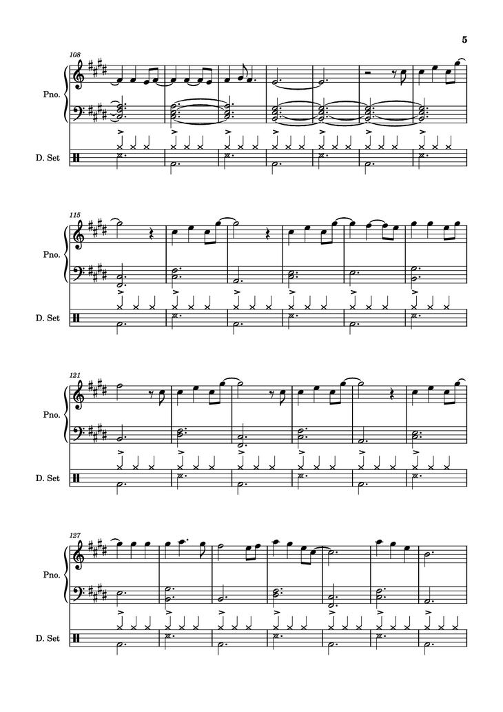 Page 5 of the piano sheet music PDF Piano - Those Eyes Piano by Words and Music by