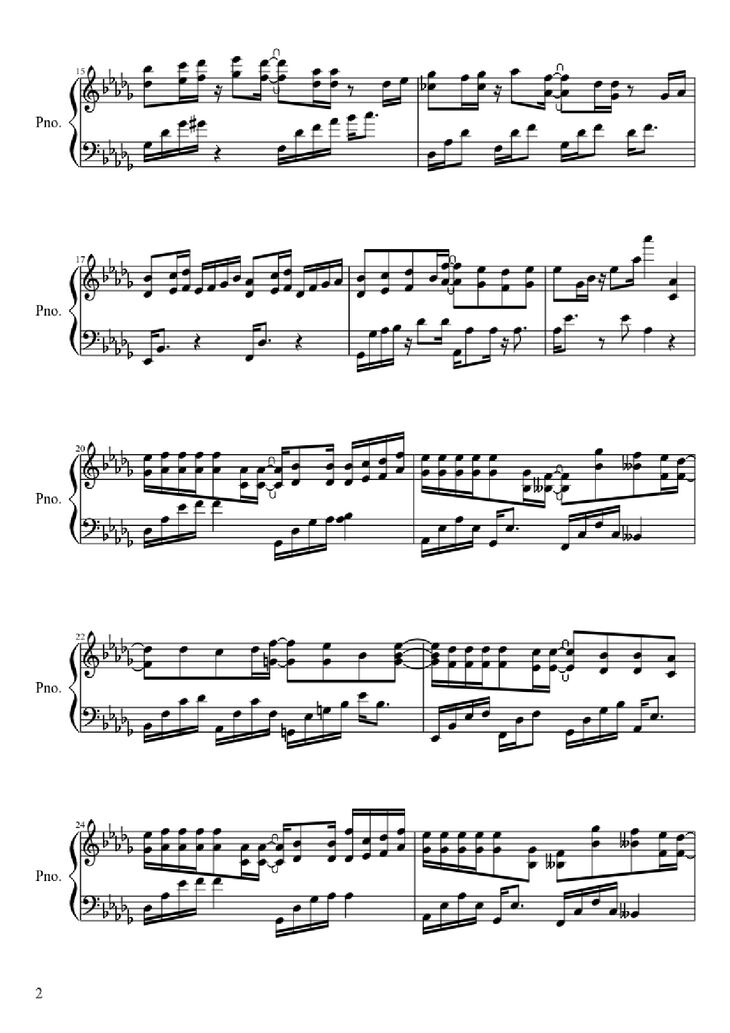 Page 2 of the piano sheet music PDF Piano - Nothing Gonna Change My Love For You Piano by George Benson