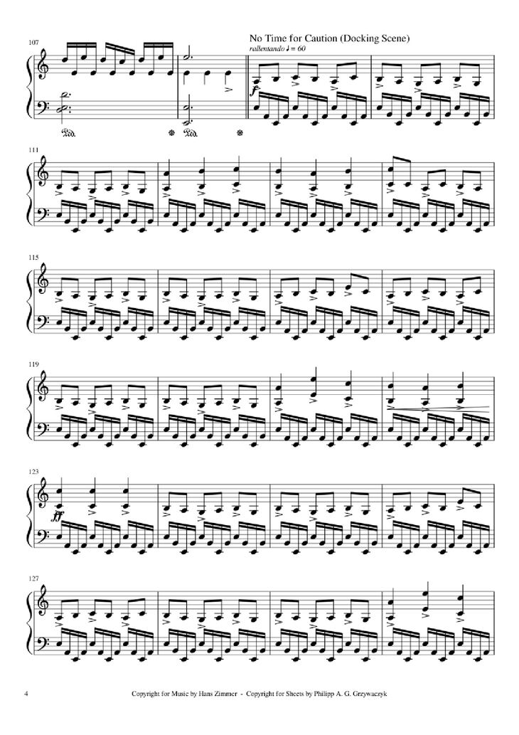 Page 4 of the piano sheet music PDF Piano - Interstellar Piano by Hans Zimmer