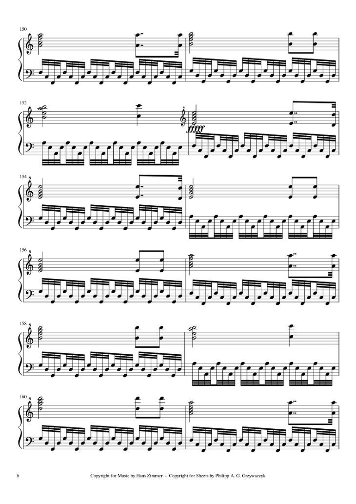 Page 6 of the piano sheet music PDF Piano - Interstellar Piano by Hans Zimmer