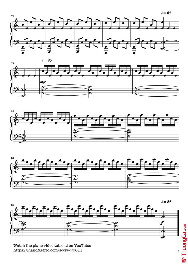 Page 3 of the piano sheet music PDF Piano - Interstellar Main Theme Piano (Easy) by Hans Zimmer