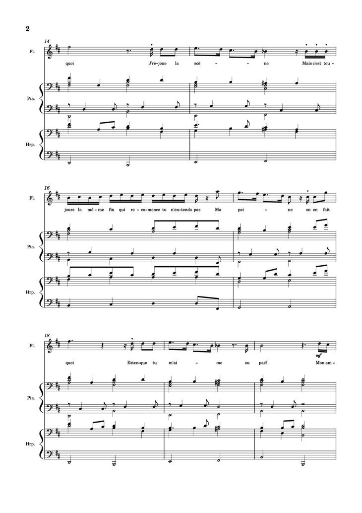 Page 2 of the piano sheet music PDF Piano Guitar Tab - MON AMOUR Piano by Slimane