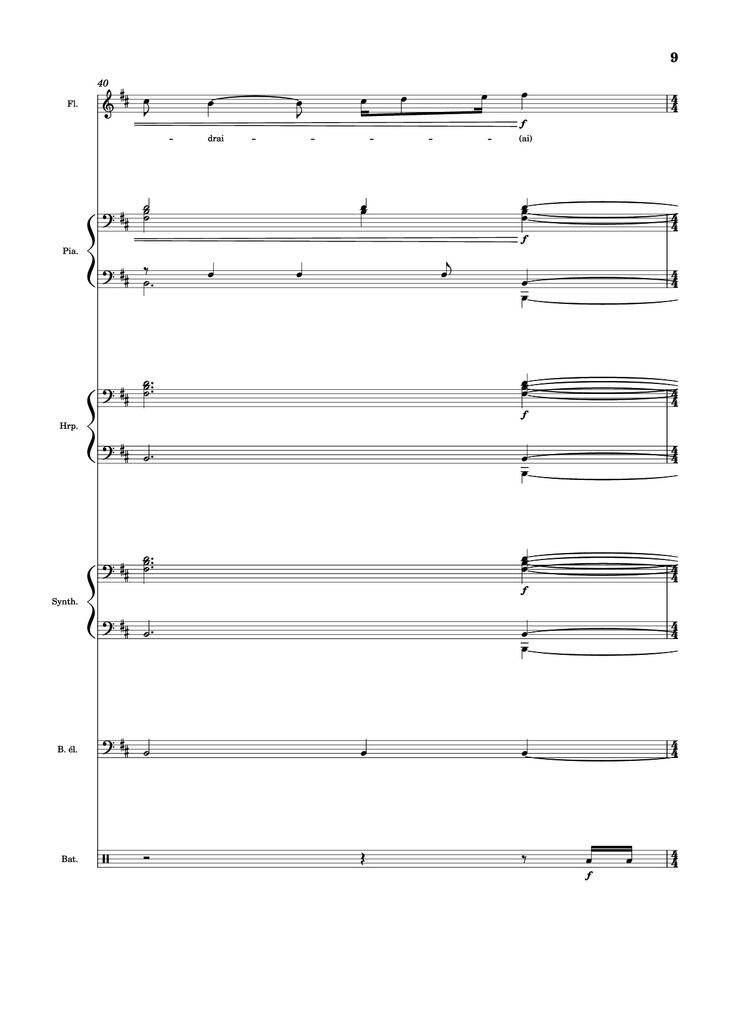 Page 9 of the piano sheet music PDF Piano Guitar Tab - MON AMOUR Piano by Slimane