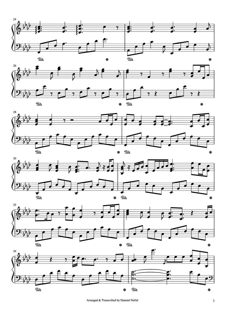 Page 3 of the piano sheet music PDF Piano - Perfect Piano by Ed Sheeran