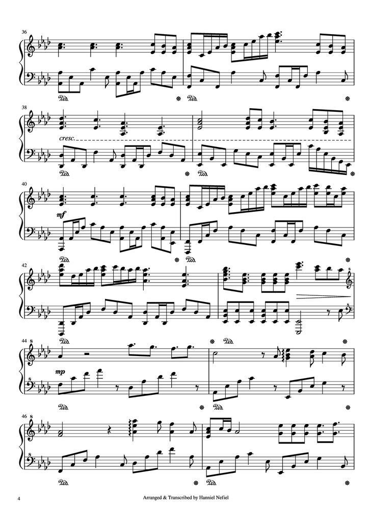 Page 4 of the piano sheet music PDF Piano - Perfect Piano by Ed Sheeran