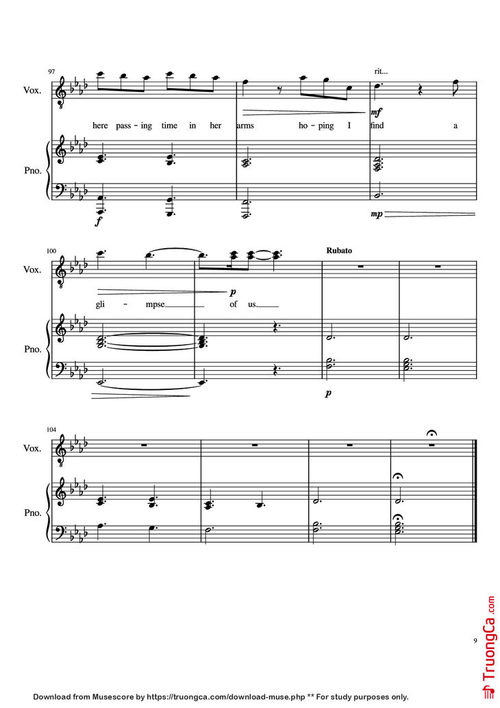 Page 9 of the piano sheet music PDF Piano - Glimpse Of Us Piano by Joji arr. Daniel Almaraz