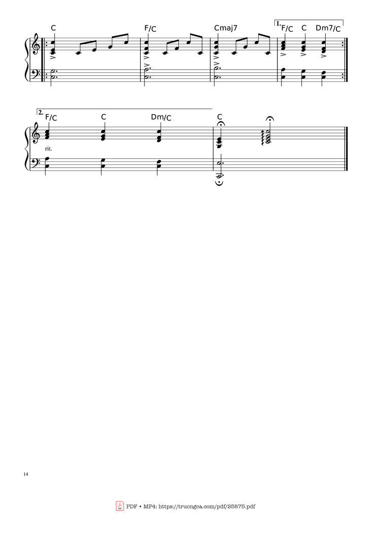 Page 14 of the piano sheet music PDF Piano - Piano Man (Vocal-Piano the original live version) by Arr. Josepheroic