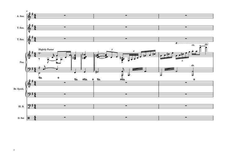 Page 2 of the piano sheet music PDF Piano Guitar Tab - 176th Street Piano by Transcribed by