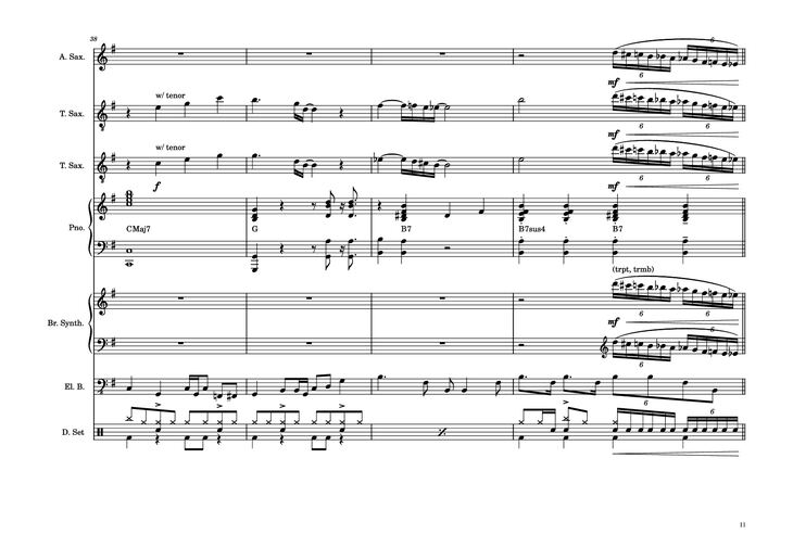 Page 11 of the piano sheet music PDF Piano Guitar Tab - 176th Street Piano by Transcribed by