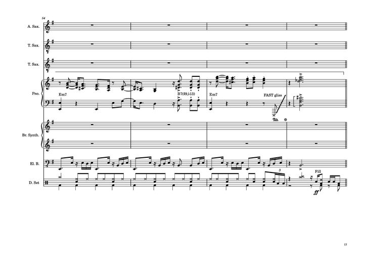 Page 15 of the piano sheet music PDF Piano Guitar Tab - 176th Street Piano by Transcribed by