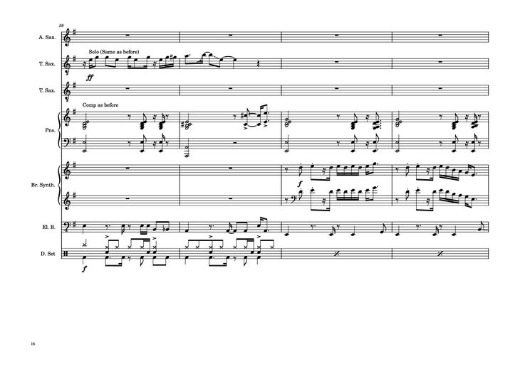 Page 16 of the piano sheet music PDF Piano Guitar Tab - 176th Street Piano by Transcribed by