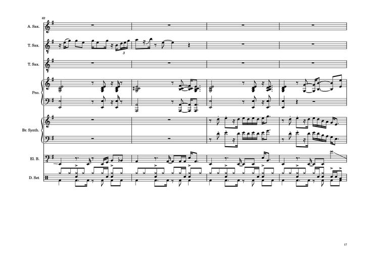 Page 17 of the piano sheet music PDF Piano Guitar Tab - 176th Street Piano by Transcribed by