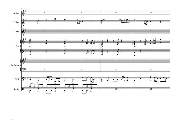 Page 18 of the piano sheet music PDF Piano Guitar Tab - 176th Street Piano by Transcribed by