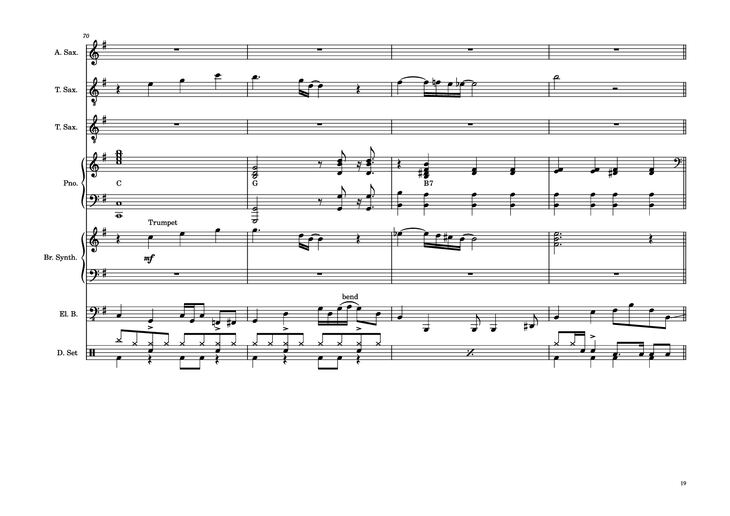 Page 19 of the piano sheet music PDF Piano Guitar Tab - 176th Street Piano by Transcribed by