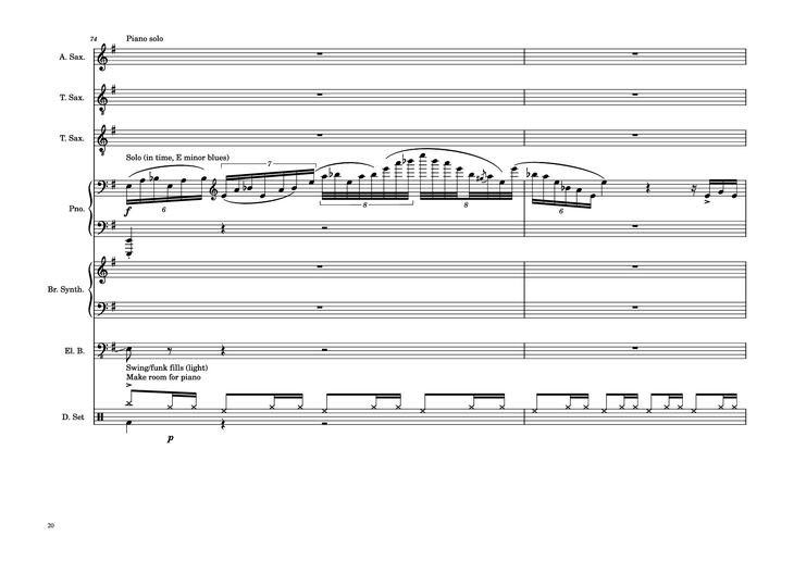 Page 20 of the piano sheet music PDF Piano Guitar Tab - 176th Street Piano by Transcribed by