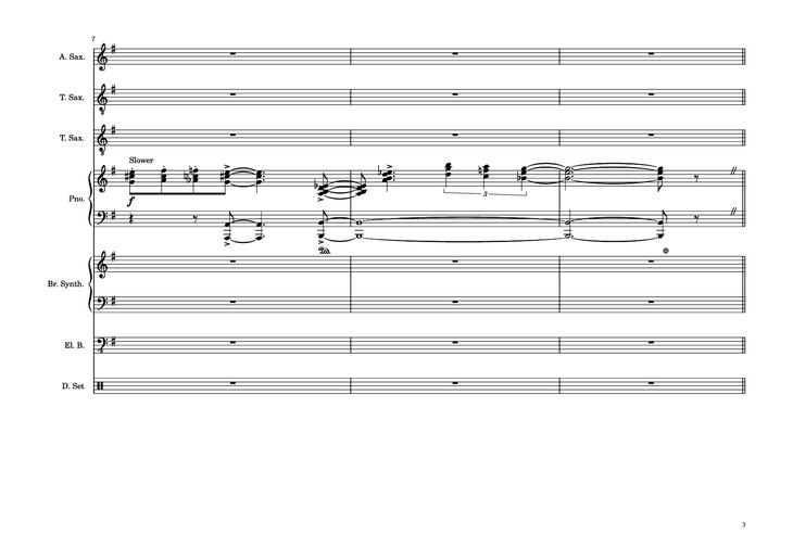 Page 3 of the piano sheet music PDF Piano Guitar Tab - 176th Street Piano by Transcribed by