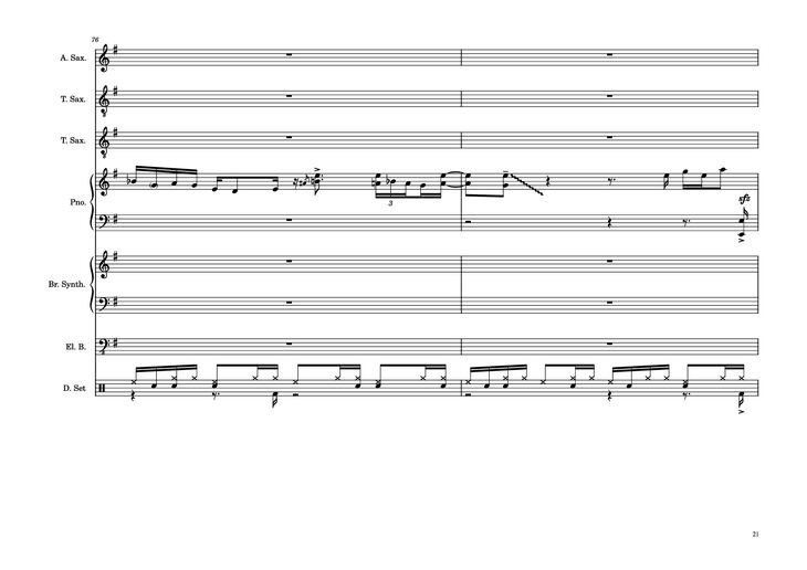 Page 21 of the piano sheet music PDF Piano Guitar Tab - 176th Street Piano by Transcribed by