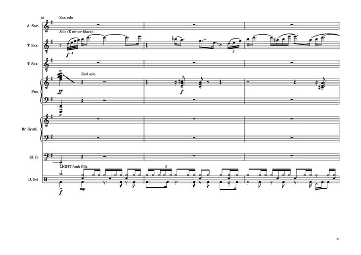 Page 23 of the piano sheet music PDF Piano Guitar Tab - 176th Street Piano by Transcribed by
