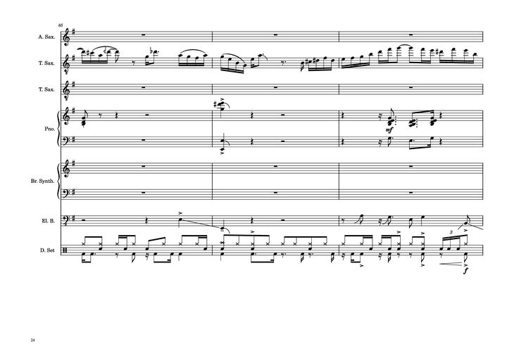 Page 24 of the piano sheet music PDF Piano Guitar Tab - 176th Street Piano by Transcribed by