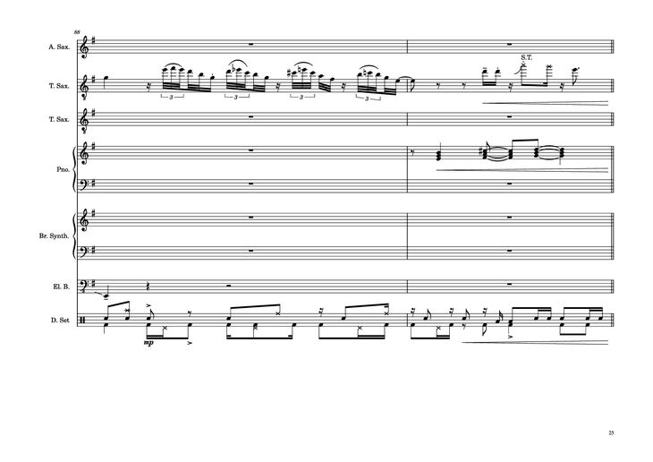 Page 25 of the piano sheet music PDF Piano Guitar Tab - 176th Street Piano by Transcribed by