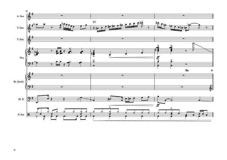 Page 28 of the piano sheet music PDF Piano Guitar Tab - 176th Street Piano by Transcribed by
