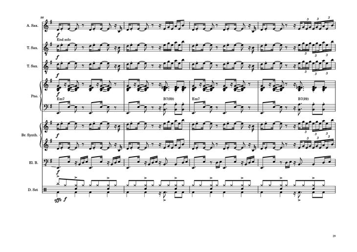 Page 29 of the piano sheet music PDF Piano Guitar Tab - 176th Street Piano by Transcribed by