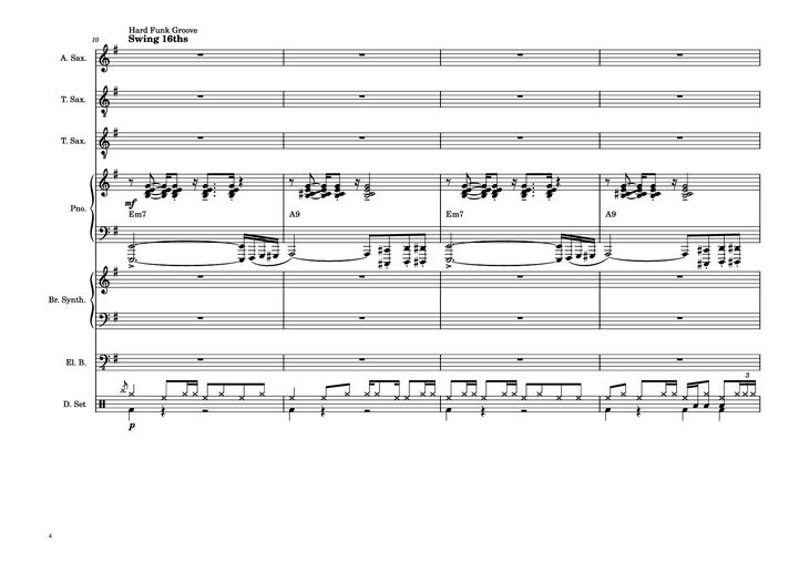 Page 4 of the piano sheet music PDF Piano Guitar Tab - 176th Street Piano by Transcribed by