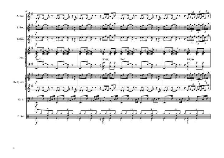 Page 6 of the piano sheet music PDF Piano Guitar Tab - 176th Street Piano by Transcribed by