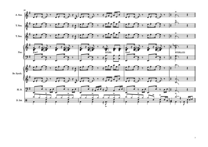 Page 7 of the piano sheet music PDF Piano Guitar Tab - 176th Street Piano by Transcribed by