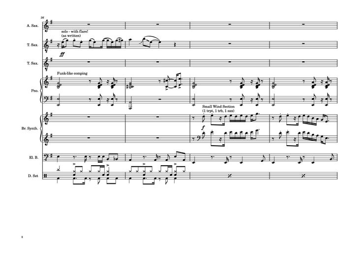 Page 8 of the piano sheet music PDF Piano Guitar Tab - 176th Street Piano by Transcribed by