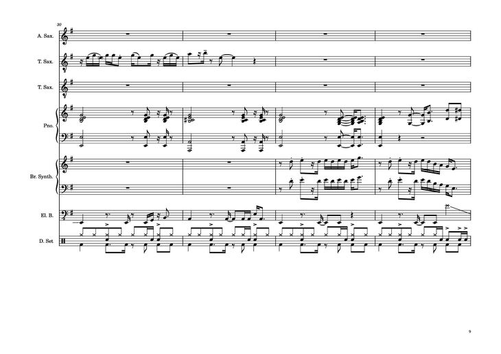 Page 9 of the piano sheet music PDF Piano Guitar Tab - 176th Street Piano by Transcribed by