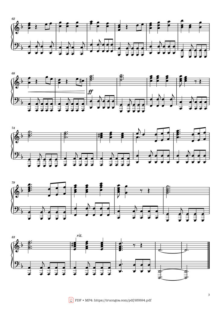 Page 3 of the piano sheet music PDF Piano - He