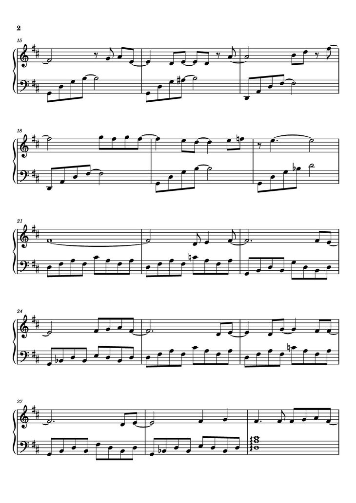 Page 2 of the piano sheet music PDF Piano - SEASONS Piano by Wave to earth