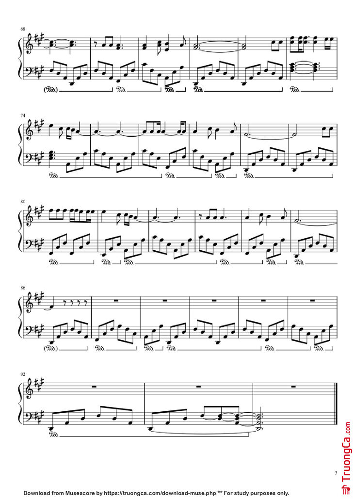Page 3 of the piano sheet music PDF Piano - The Night We Met Piano by Lord Huron