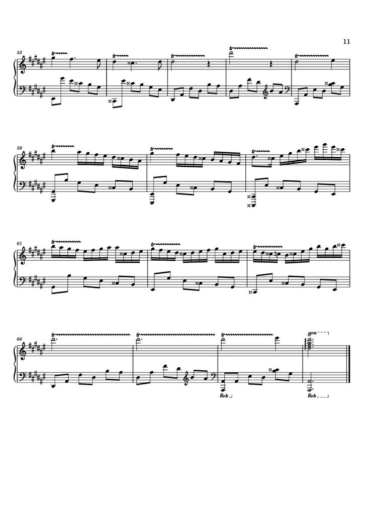 Page 11 of the piano sheet music PDF - 12 Valses mélancoliques III - Dance of the Cranes - No. 1 in C Minor by Stephan Beneking