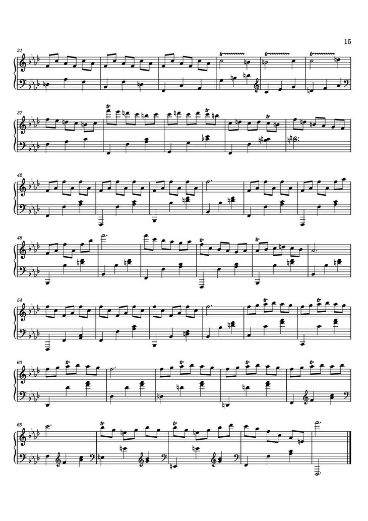 Page 15 of the piano sheet music PDF - 12 Valses mélancoliques III - Dance of the Cranes - No. 1 in C Minor by Stephan Beneking