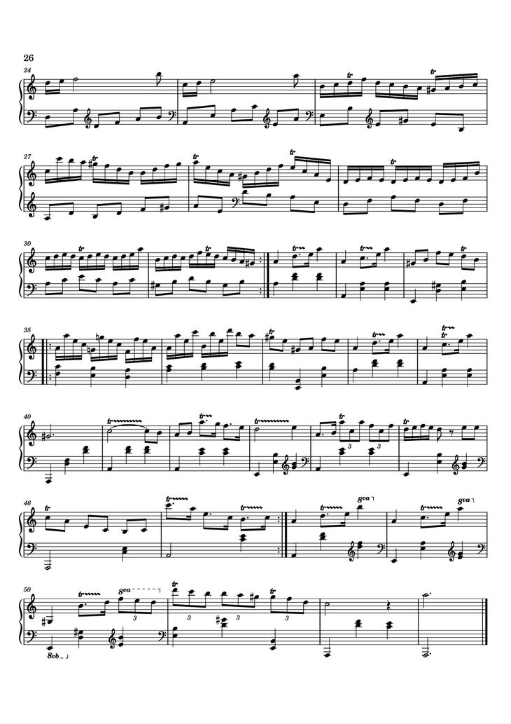 Page 26 of the piano sheet music PDF - 12 Valses mélancoliques III - Dance of the Cranes - No. 1 in C Minor by Stephan Beneking