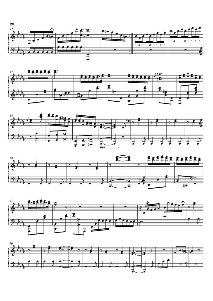 Page 28 of the piano sheet music PDF - 12 Valses mélancoliques III - Dance of the Cranes - No. 1 in C Minor by Stephan Beneking