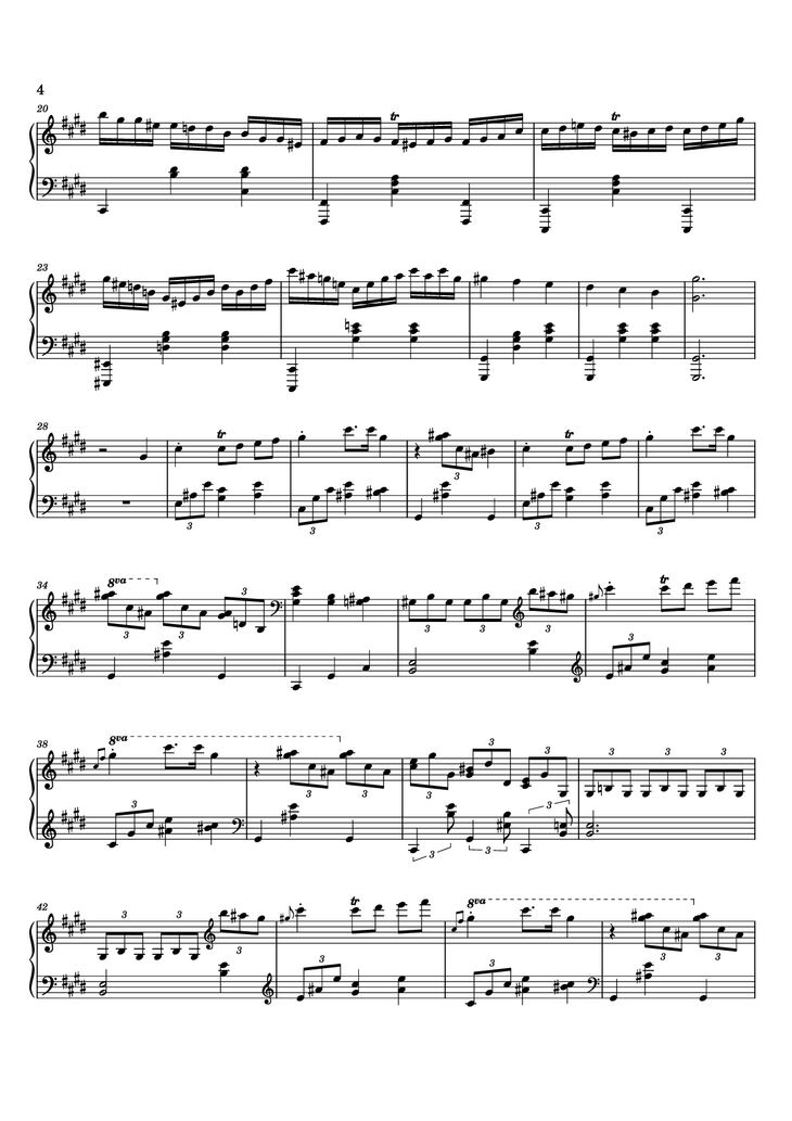 Page 4 of the piano sheet music PDF - 12 Valses mélancoliques III - Dance of the Cranes - No. 1 in C Minor by Stephan Beneking
