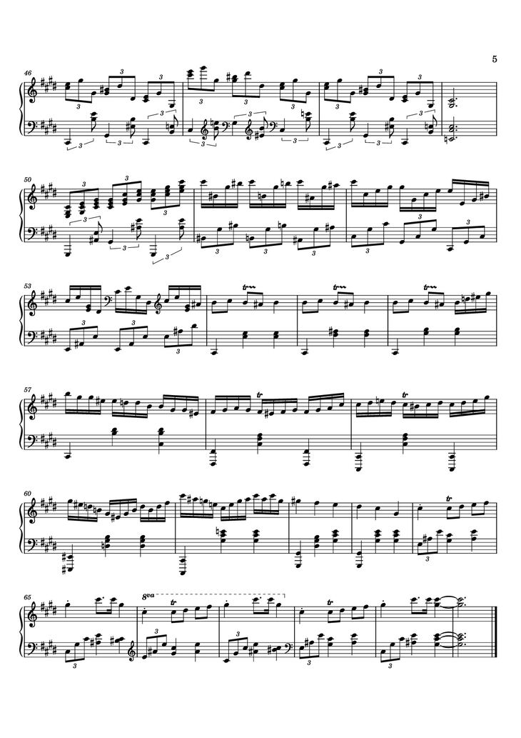 Page 5 of the piano sheet music PDF - 12 Valses mélancoliques III - Dance of the Cranes - No. 1 in C Minor by Stephan Beneking